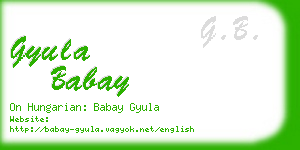 gyula babay business card